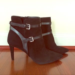 Michael Kors Black Suede Heel Booties !